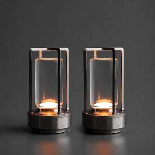 2 Pack Cordless Table Lamps, Rechargeable LED Decorative Lamp by PIKAFOX