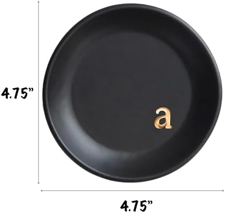 COLLECTIVE HOME - Ceramic Jewelry Tray, Decorative Trinket Dish for Rings Earrings Necklaces Bracelet Watch Keys, Birthday Mother's Day Christmas Gift for Women, 4.75", Black Surface (a) - Image 2