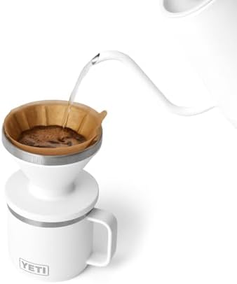 YETI Pour Over Coffee Maker Accessory Ramblers, Designed for Perfect Coffee Extraction Anywhere, Stainless Steel, fits any V60 Filter, White - Image 3