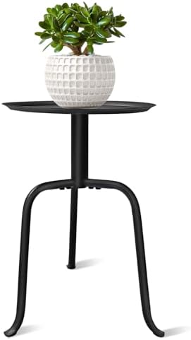 Plant Stand Indoor, Mid Century Single Plant Table, 3-Leg Minimalist Heavy Duty Metal Tall Flower Pot Stand, Modern Round Small Side End Table with Raised Design - Image 6