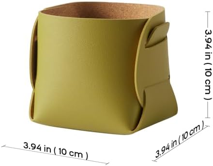HOMIEAZICOZI 2-Pack Cork Leather Desk Accessories Storage - Pencil Pen Holder - Makeup Brush Holder Organizer - Stylish Addition to Home Decor (Olive Green) - Image 3