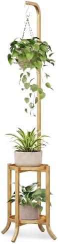 Bamworld Hanging Plant Stand Metal Plant Holder for Multiple Plants Gold by Bamworld