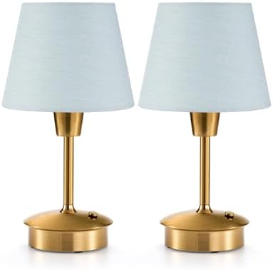 UMEXUS 2 Pack 9.8'' Small Cordless Table Lamp, Battery Operated Touch Lamps by UMEXUS