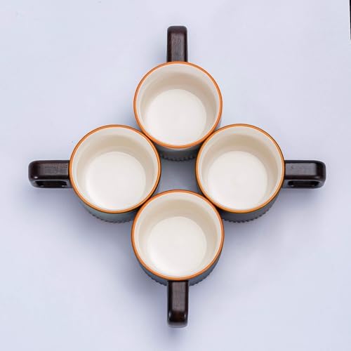 Zurucily Espresso Cups Set of 2, 2 oz Ceramic Espresso Cups, Demitasse Cups for Tea or Coffee (Gray) - Image 6