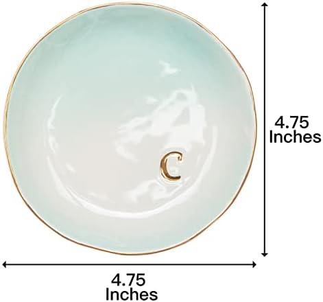 COLLECTIVE HOME - Ceramic Jewelry Tray, Decorative Trinket Dish for Rings Earrings Necklaces Bracelet Watch Keys, Birthday Mother's Day Christmas Gift for Women, 4.75", Colored Surface (C) - Image 2