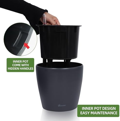 Dexceder 9x8 Self Watering Planter (Slate Gray Matte) - Image 4