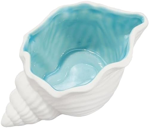 Ceramic Conch Shell Bowl Coastal Decor Jewelry Trinket Dish by Unknown