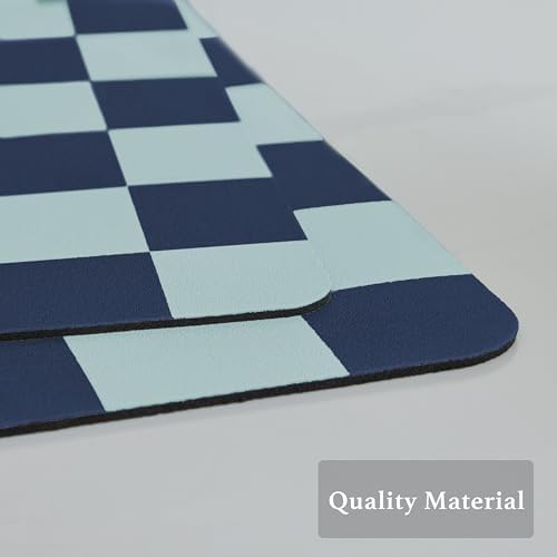 Ohocut Navy Blue Checkered Dish Drying Mat for Kitchen Counter, Coffee Bar Station Accessories, Retro Cute Aesthetic Modern Absorbent Drainer Mat Kitchen Drying Mat Easy Clean (Ocean, 24" x 16") - Image 6