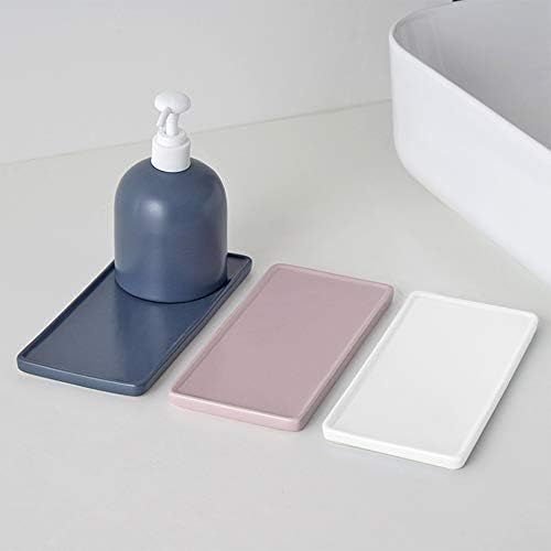 Bathroom Sink Organizer - Ceramic Kitchen Tray, Small Rectangle Candle & Jewelry Tray - White - Image 4