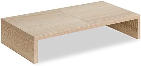 TEAMIX 20 inch Wood Monitor Stand Riser, Wooden Desktop Stand Shelf, Maple by TEAMIX
