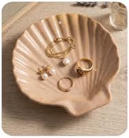 MUMREUES Ceramic Jewelry Tray Small Shell Trinket Dish Gifts for Mom by MUMREUES
