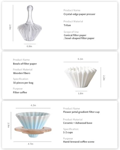 Bincoo Ceramic Coffee Dripper,Pour Over Coffee Dripper with Wood Stand, Flower-shape for 1-2 Cups Slow Brewing Maker for Home Cafe (3-Piece pink) - Image 3