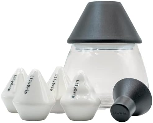 Ceramic Pour Over Coffee Maker Set - 4 Piece Ceramic Drippers, Hand Drip Coffee Maker Brews More Evenly with Better Extraction, Coffee Dripper Set Improves Flow Rate, Fits V60, Origami - KIT by LilyDrip+-+Coffee+brewing+toys