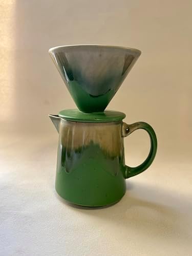 Gradient Glaze Ceramic Coffee Dripper & Server Set (Green) - Image 5