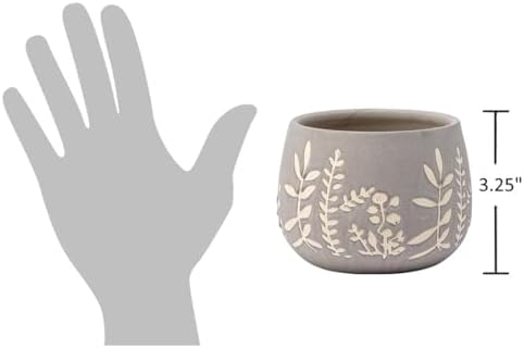 The Bridge Collection Leaf Patterned Ceramic Planter-Modern Indoor Plant Pot Perfect for Succulents and Small Plants - Image 2