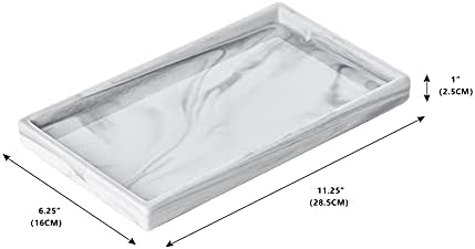 White Marble Tray Decorative Ceramic Rectangle Bathroom Tray Serving Tray - Image 6