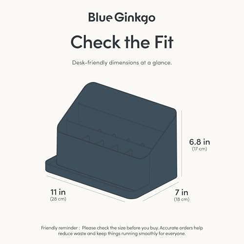 BLUE GINKGO Desk Organizer, Office Supplies, Blue, Made in Korea - Image 3