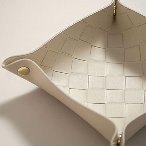 OLETHA Foldable Valet Tray, Travel Essentials, Woven Embossed, Beige - Image 3