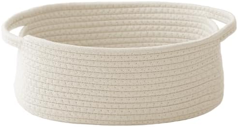 JMvicyroam Small Woven Basket, Empty Gift Basket, White/1 Pack by JMvicyroam