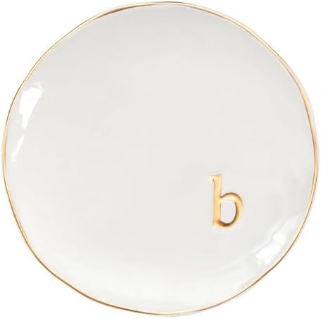 COLLECTIVE HOME - Ceramic Jewelry Tray, Decorative Trinket Dish for Rings Earrings Necklaces Bracelet Watch Keys, Birthday Mother's Day Christmas Gift for Women, 4.75", Glossy (b) by COLLECTIVEHOME
