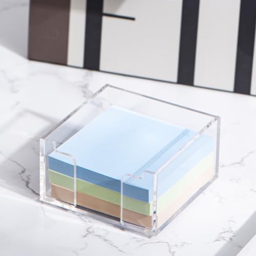 Acrylic Sticky Note Holder Self Stick Note Pad Holder for Classroom Office Desk Organizer - Image 2