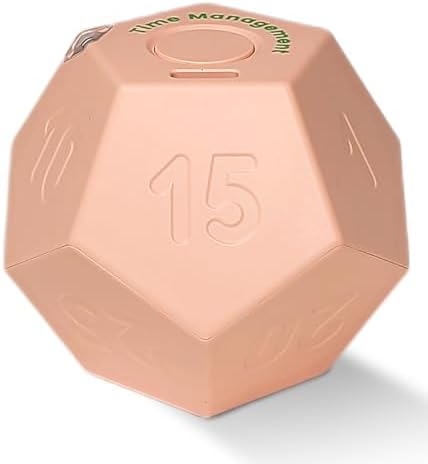 Cube Pomodoro Timer - Flip to Start Countdown, Rechargeable Mini Productivity Timer for Study, Office, 11 Preset Times, Silent/Vibration, Time Management Tool for Kids & ADHD (Pink) by CreaViva