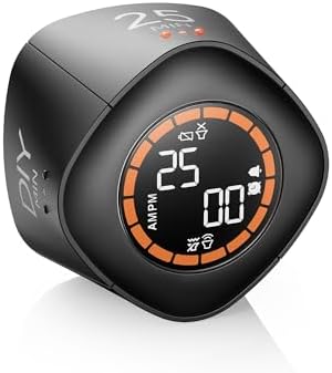 VEWINGL Cube Productivity Timer, 25/5/10/45 Min Presets, Desk Flip Timer for Pomodoro Study Sessions, Vibration & Custom Modes for ADHD, Work, Study & Kitchen (Black) by VEWINGL