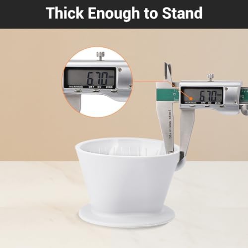 Segarty Camping Pour Over Coffee Maker, White Collapsible Silicone Coffee Dripper Single Cup with Storage Bag, Cone Filter Drip Holder, Slow Brewer for Travel, Backpacking - Image 4