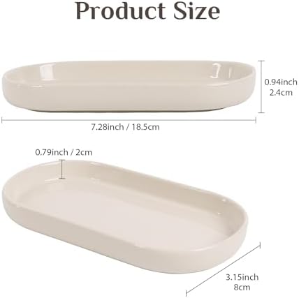 Ceramic Jewelry Tray Oval Vanity Dish for Rings Earrings Bracelets - Image 2