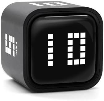 Rotating Productivity Timer, 5, 10, 30, 60 Minute Presets, Desk Cube by Exlliy