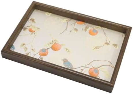 Embroidered Decorative Tray 11.8 inch, Boho Catchall Tray, Persimmon by Unknown