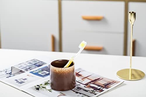 handmade Ceramic whiskey gllass Mugs,10oz Porcelain Mug for Men/Women,Tea Cup for Office and Home, Microwave and Dishwasher safe, Gift for Parents, Family and Friends(Brown) - Image 4