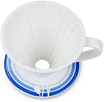 BLUE BREW Ceramic Pour Over Coffee Dripper, Size 02 Cone Coffee Maker (1-4 Cups), Manual Brew Maker, Dishwasher Safe, Portable Slow Brewing Accessories for Home, Travel, Camping, and Office (BB1002) - Image 2