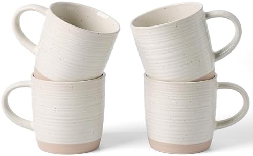 famiware Coffee Mugs Set of 4, 13 oz Mug Set, Ceramic Cup Set with Handle by Famiware