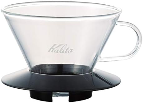 Kalita Wave Pour Over Coffee Dripper, Size 185​, Makes 16-26oz, Single Cup Maker, Heat-Resistant Glass, Patented & Portable,black by Kalita