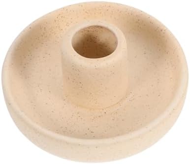 Ceramic Candle Holder Incense Burner for Tea Room Living Room Beige by Zerodeko