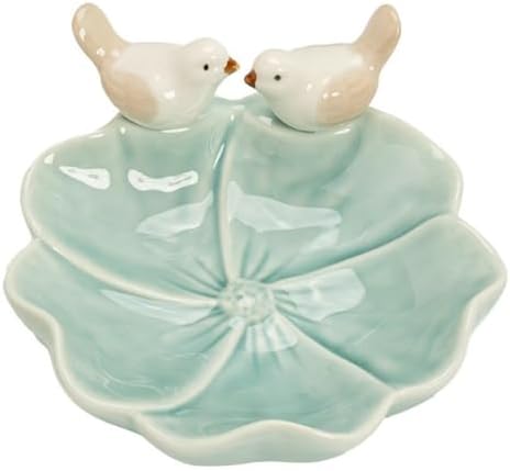 Ceramic Bird Jewelry Tray Decorative Display Rack for Rings Necklaces Earrings Stylish Organizer,Dessert Plate,Bathroom Decoration,Blue by Ligficn