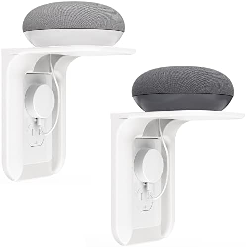WALI Outlet Shelf Wall Holder,Bathroom Walls Shelves up to 10lbs Standard Vertical Duplex Wall Shelf Organizer for Smart Home Decor Space Saving Power Tools, Toothbrush (OLS002-W), 2 Pack, White by WALI