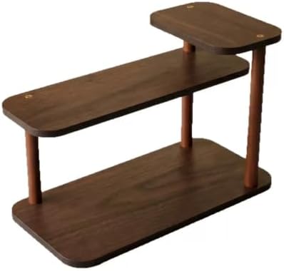 HealthEmpire 3-Tier Cosmetic Organizer Shelf for Countertop – Wooden Makeup & Skincare Storage Rack, Bathroom Vanity Display Stand for Perfume, Toiletries & Office Desk Organization (Brown) by Unknown