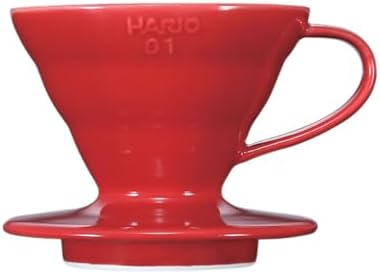 Hario V60 Ceramic Coffee Dripper Pour Over Cone Coffee Maker Size 01, Red by Hario