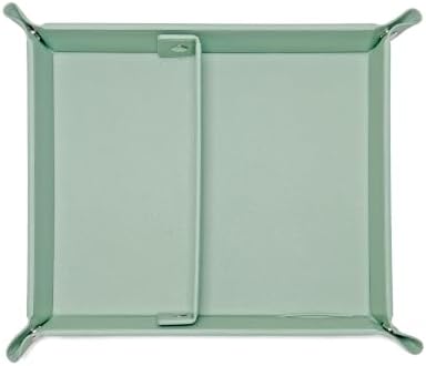 UnionBasic Medium Jewelry Tray for Rings Watches Earrings, Entryway Catchall Caddy for Coins Keys Change, Nightstand Bedside Valet Holder, Trays for Electronic Gadgets, Lychee Mint Green Plus - Image 7