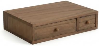 Desktop Organizer Minimalist Wooden Desk Organizer Functional Wooden Stand for Study, Two-drawer by Unknown