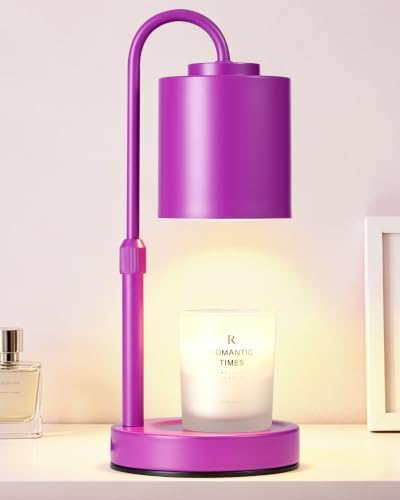 CASTLELIFE Dimmable Candle Warmer Lamp with Timer, Height Adjustable Candle Warmer for Jar Candles, Electric Wax Melt Warmer for Home Decor House Warming Gifts, Birthday Gifts for Women,Purple by CASTLELIFE