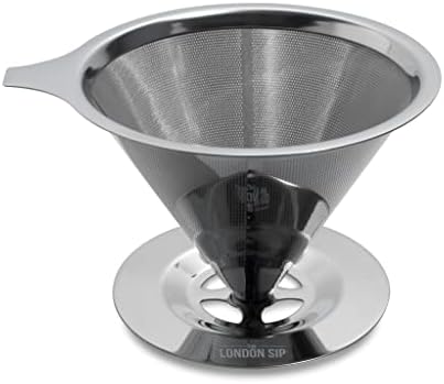The London Sip Stainless Steel Coffee Dripper Pour Over Coffee Maker, Coffee Slow Brewing Accessories for Home, 1-4 Cup by TheLondonSip