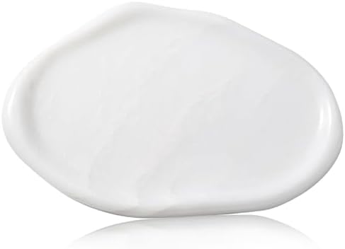 BCS Marble Jewelry Tray Trinket Dish, Decorative Cloud Vanity Key Tray for Women, Perfume Ring Holder Dish for Ring Earring, Cute Jewelry Plate Bowl Aesthetic Room Decor（White） by BCS