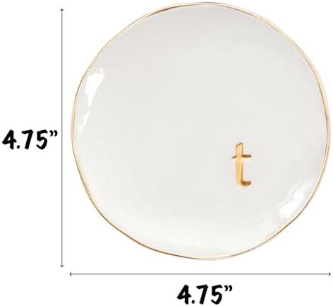 COLLECTIVE HOME - Ceramic Jewelry Tray, Decorative Trinket Dish for Rings Earrings Necklaces Bracelet Watch Keys, Birthday Mother's Day Christmas Gift for Women, 4.75", Glossy (t) - Image 2