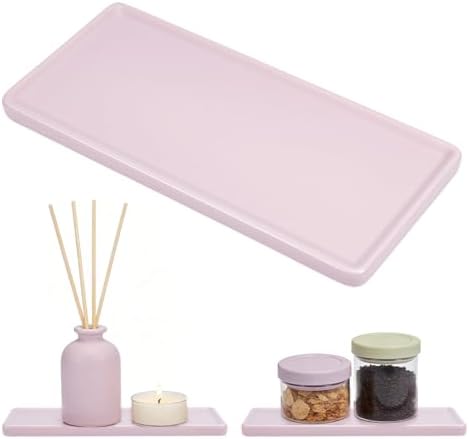 Pink Bathroom Tray Countertop Vanity Trays for Bathroom by Unknown