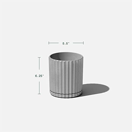 Veradek Demi Series Demi 6" Planter w/Tray, Grey - Image 3