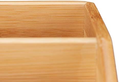Relaxdays Bamboo Organizer, 6 Compartments, with Pen Holder, A5 Letter Rack, Office Tidy, HWD 14x28x19.5 cm, Natural - Image 6