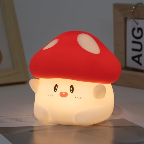 Rytinazzz Silicone Night Light for Kids, 50H Long Battery Mushroom Lamp, Gift for Kids, Cute Bedside Light for Girls Room, Rechargeable Tap Control by Rytinazzz
